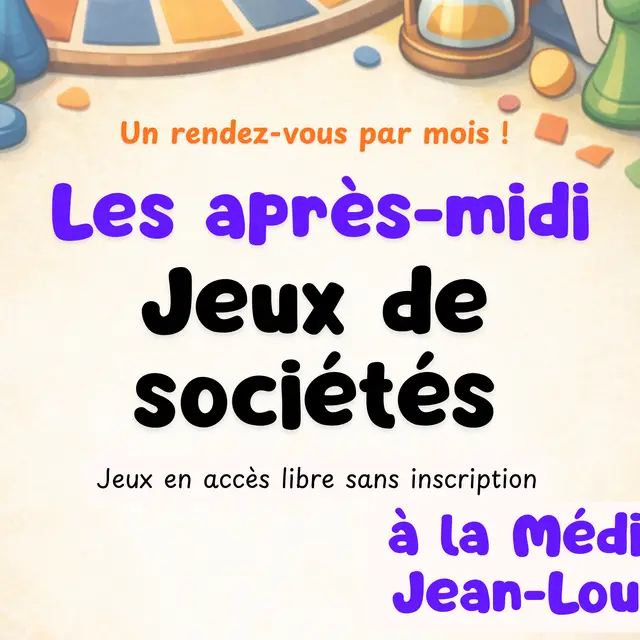 Rendez-vous jeux de société à la Médiathèque Jean-Louis Favre