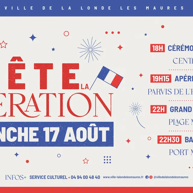 Fête de la Libération de la Londe les Maures: cérémonie, défilé, feu d'artifice et bal._La Londe-les-Maures