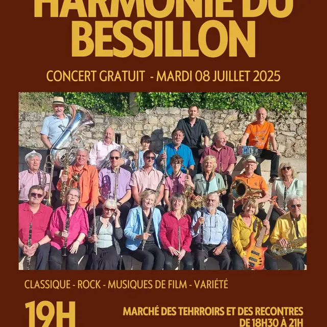 Concert : Orchestre harmonie du Bessillon - musique classique, rock, musiques de film, variété_Saint-Julien le Montagnier