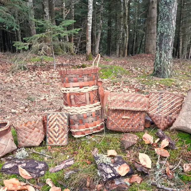 Atelier de vannerie : boîte en écorce_Sembadel