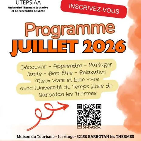 Programme 2026 des Rendez-vous et ateliers de l'UTEPSIAA à Barbotan-les-Thermes_Cazaubon