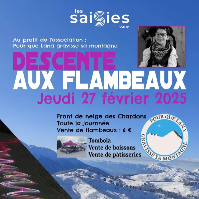 Descente aux flambeaux caritative pour LANA_Les Saisies