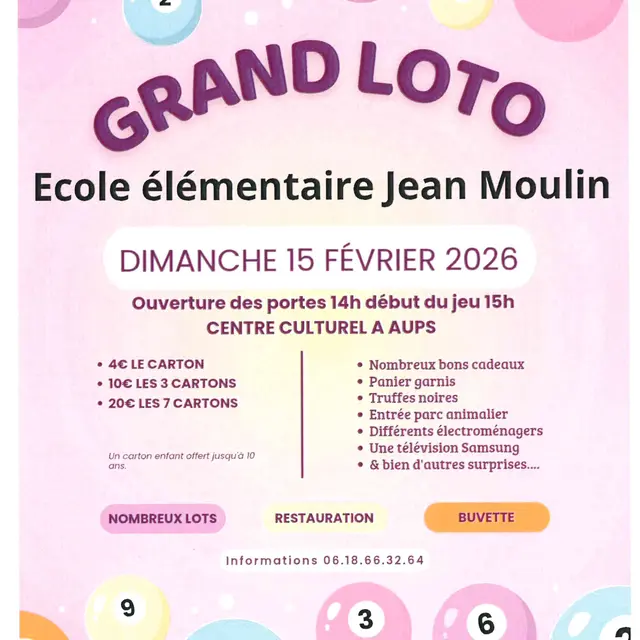 Grand loto de l'école élémentaire_Aups