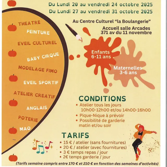 Stages Pluri-activités Centre Culturel  - Vacances de la Toussaint_Saint-Laurent-du-Var