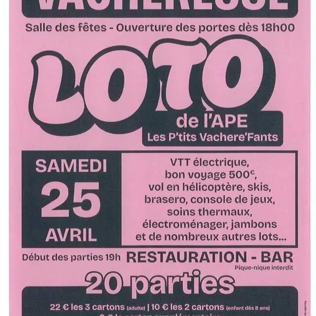 Loto de l'APE de Vacheresse_Vacheresse