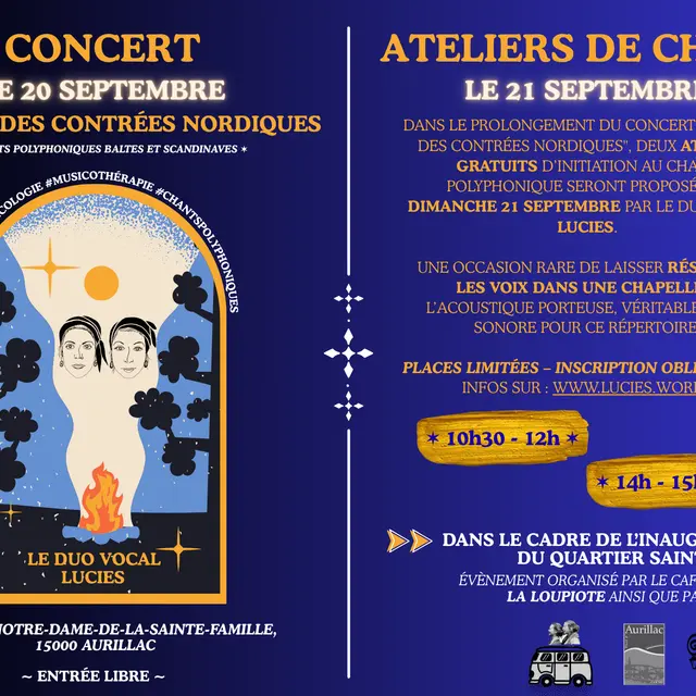 Concert : Mystère des contrées nordiques par le duo vocal Lucies_Aurillac