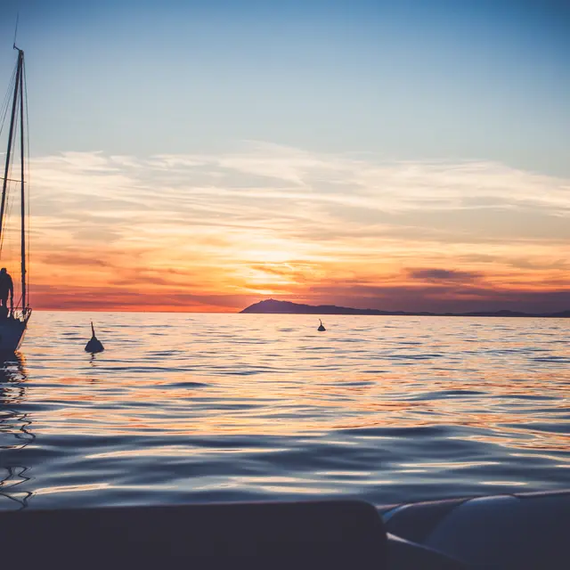 Sortie en mer coucher de soleil