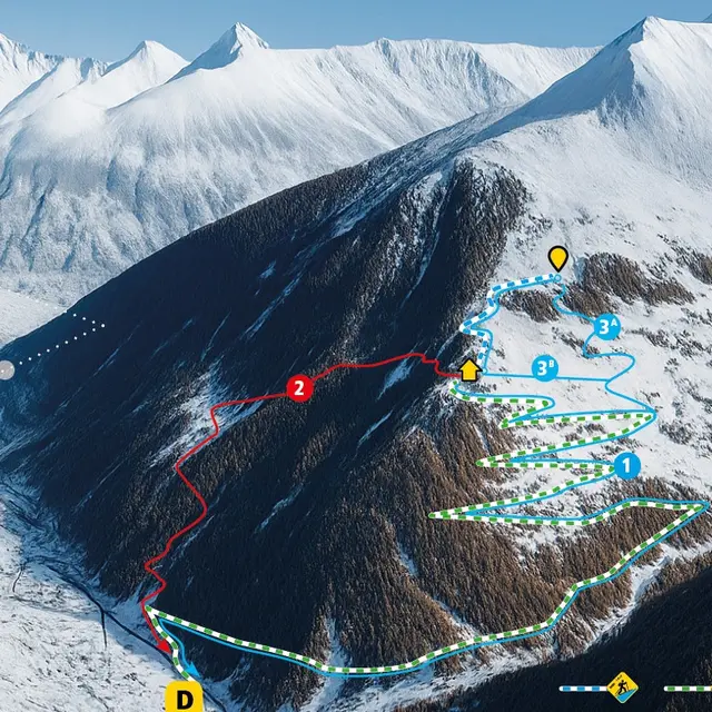 Itinéraire de ski de rando balisé - Aiguilles (vert)_Aiguilles