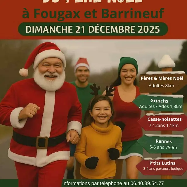 Course déguisée du père noël_Fougax-et-Barrineuf