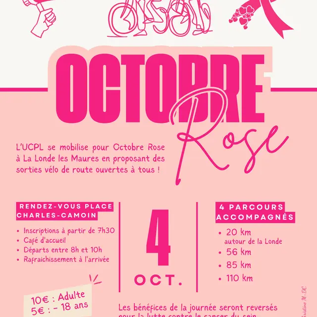 Octobre Rose de l'UCPL - Sorties vélo de route_La Londe-les-Maures