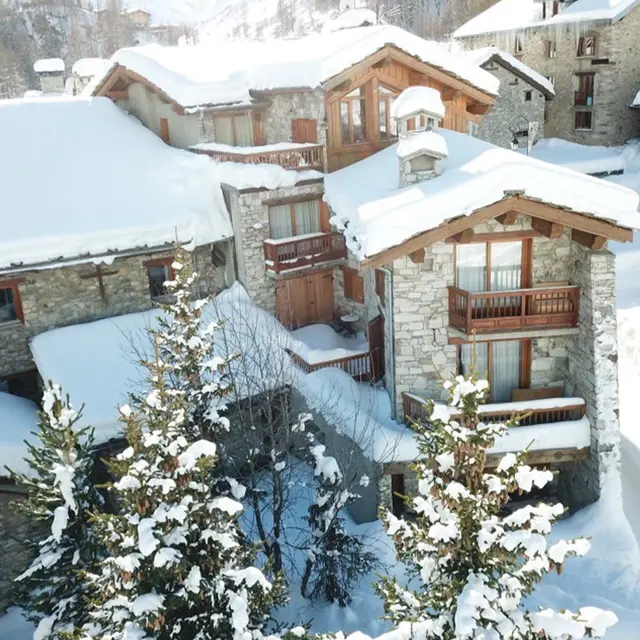Extérieur hiver chalet Barmaz