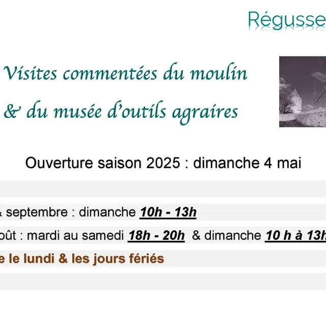 Visite guidée du Moulin et du musée d'outils agraires_Régusse