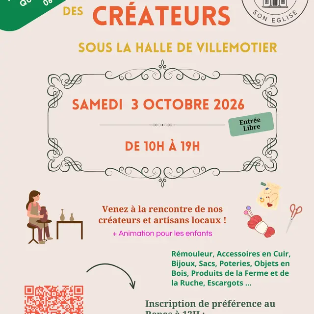 Affiche Marché des Créateurs Villemotier 2026