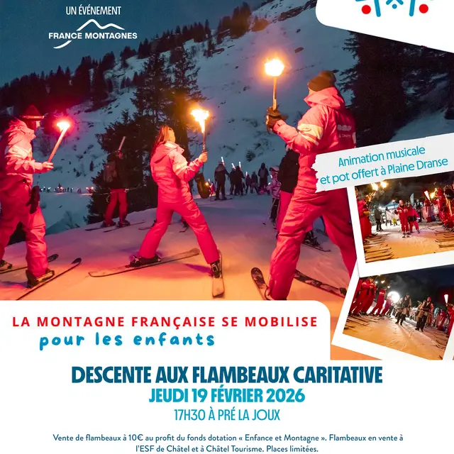 Descente aux flambeaux caritative - Les P'tits Flambeaux_Châtel