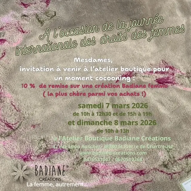 Journée des droits des femmes chez Badiane Créations_Saint-Pierre-de-Chartreuse