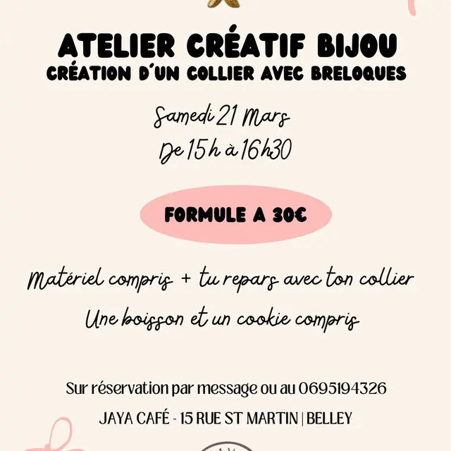 Atelier créatif de bijou_Belley