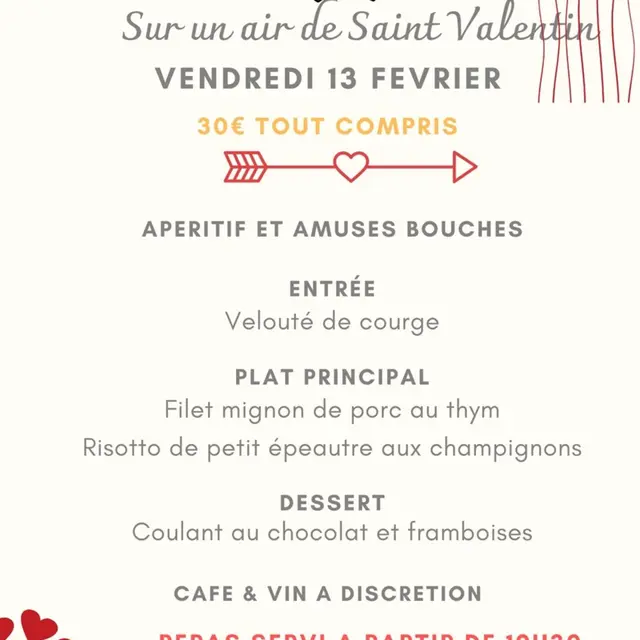 Repas de la Saint Valentin à la Ferma Auberge la Maguette_Sault