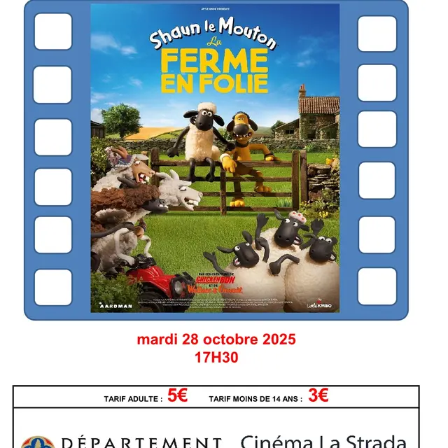 Cinéma à Valdeblore Shaun le Mouton, la Ferme en Folie_Valdeblore