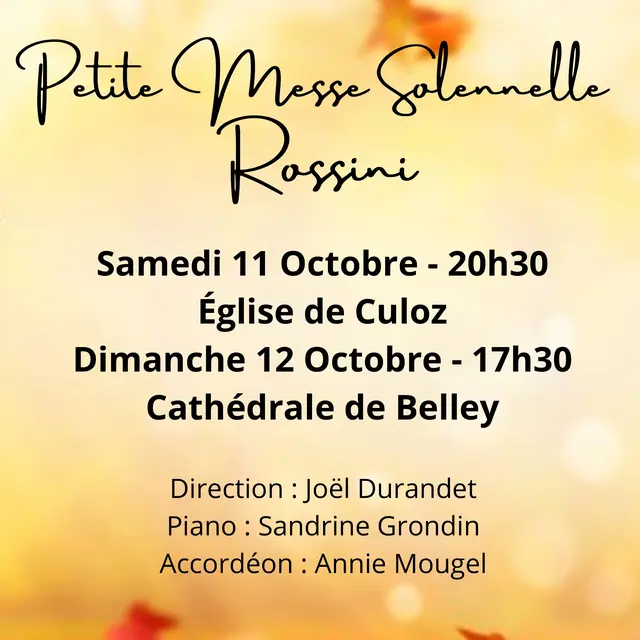 Concert de la chorale Chantelouve : la petite messe solennelle de Rossini à Belley