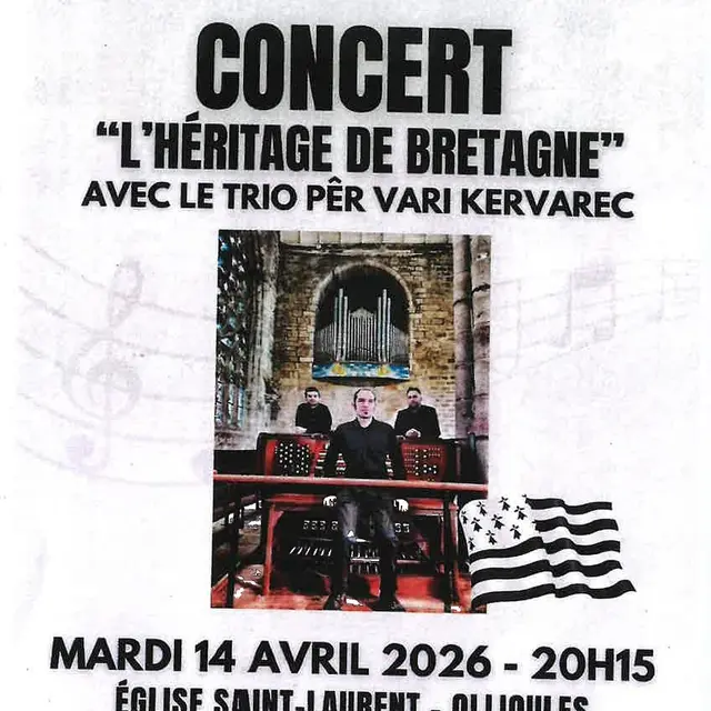 Concert L'héritage de Bretagne avec le Trio PÊR VARI KERVAREC_Ollioules