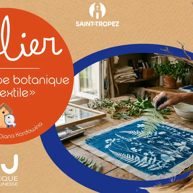 Atelier photographique - Cyanotype botanique sur textile_Saint-Tropez