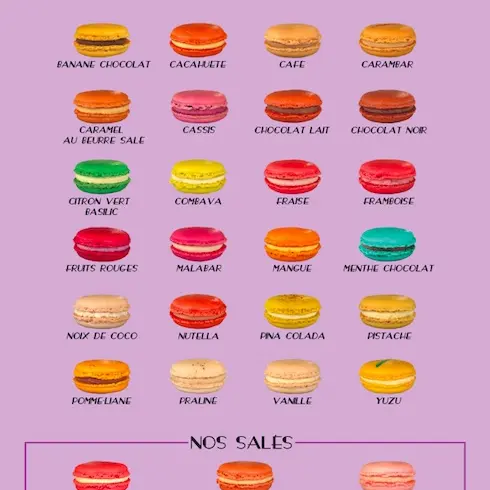 carte des parfums sucrés et salés