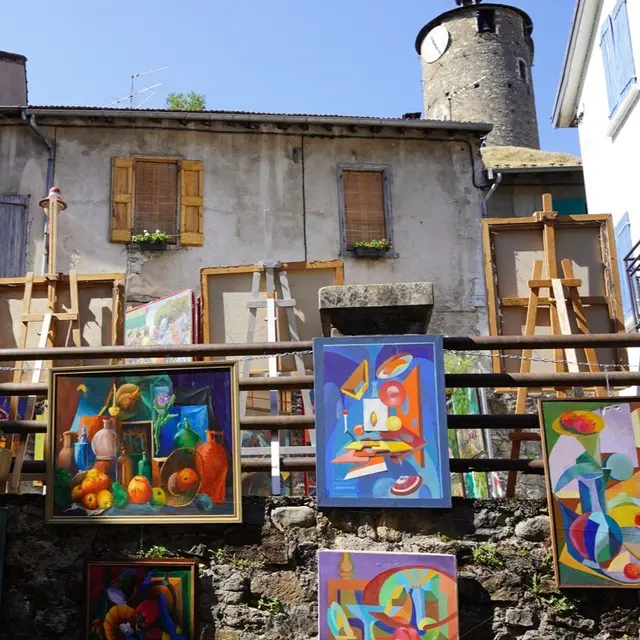 Exposition de peinture de la placette_Tarascon-sur-Ariège