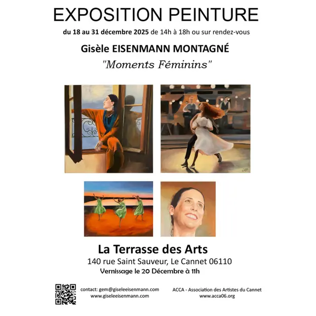 Exposition intitulée Moments Féminins de Gisèle EISEMANN MONTAGNE_Le Cannet