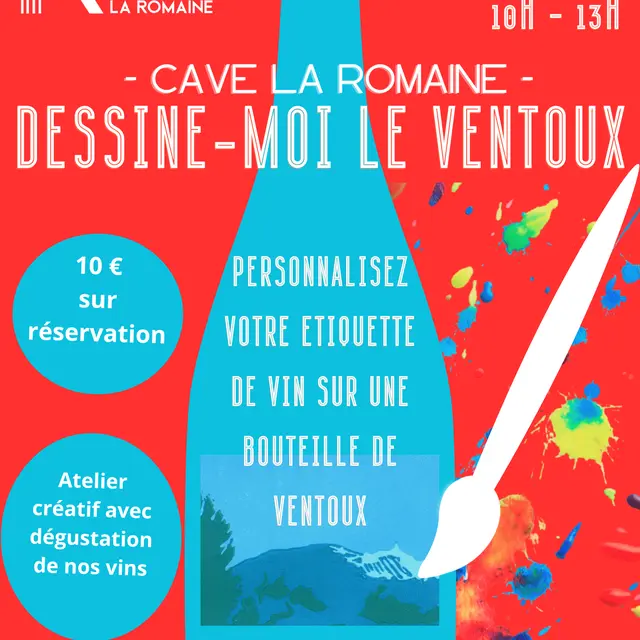 Vignobles en Scène - Dessine-moi le Ventoux - Atelier de création d'une étiquette pour une bouteille à la Cave La Romaine_Vaison-la-Romaine