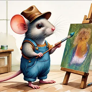 Une souris à pinceaux