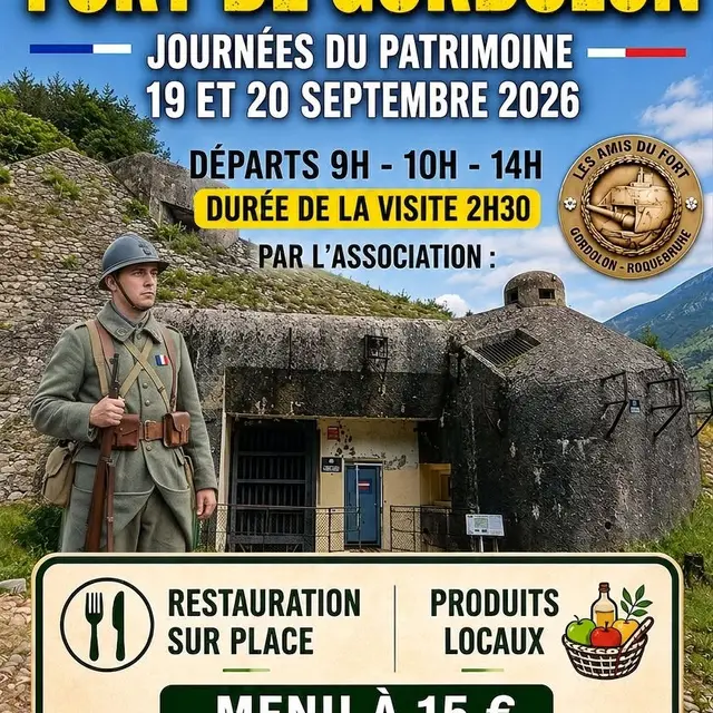 Journées Européennes du Patrimoine :Visite Fort de Gordolon_Roquebillière