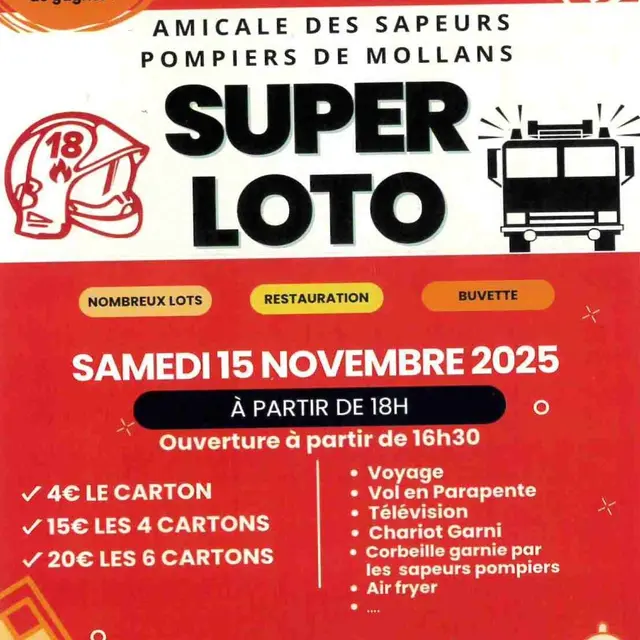 Loto de l'amicale des pompiers_Mollans-sur-Ouvèze