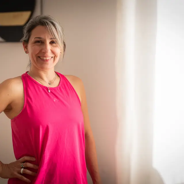 Carolina Saint Jean Fader, professeure de yoga, est à l'initiative de la journée de la respiration à l'espace Enéa