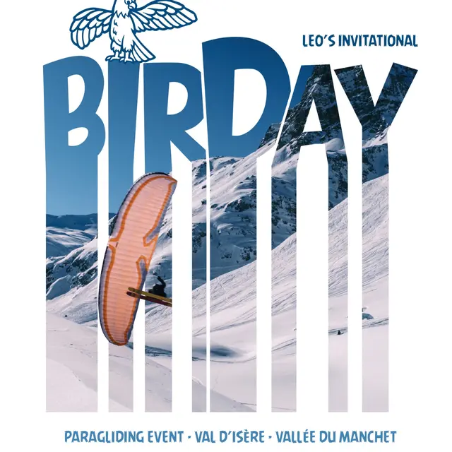 Affiche Birday - Evénement de speed riding et de parapente à Val d'Isère