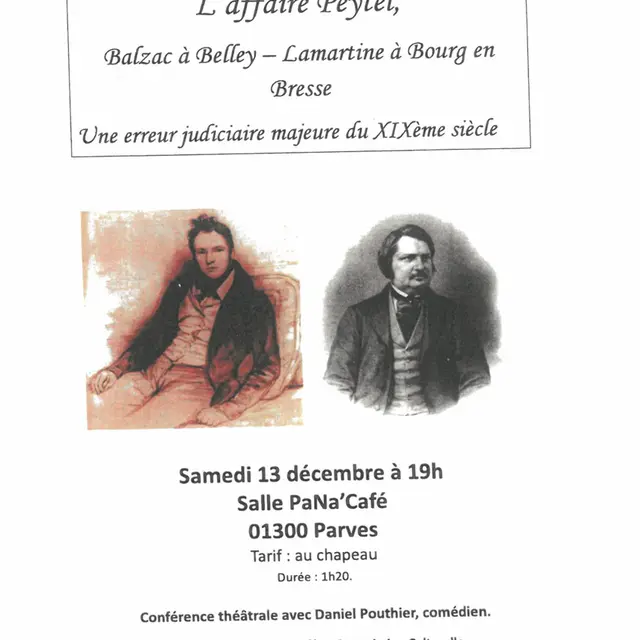 Conférence théâtrale L'affaire Peytel_Parves et Nattages