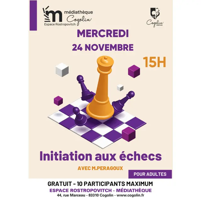 Initiation aux échecs adultes_Cogolin