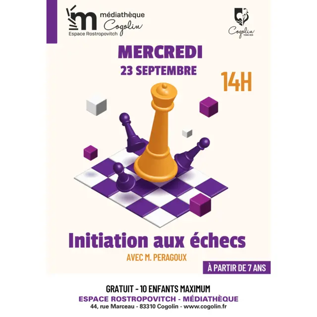 Initiation aux échecs enfants_Cogolin