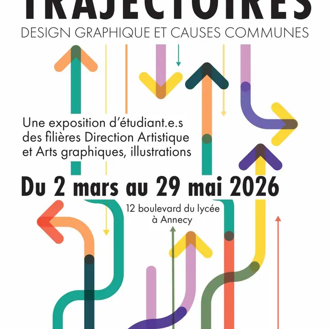 Exposition : Trajectoires - Design graphique et causes communes, réalisée par les étudiant.e.s de l’Ecole Brassart_Annecy