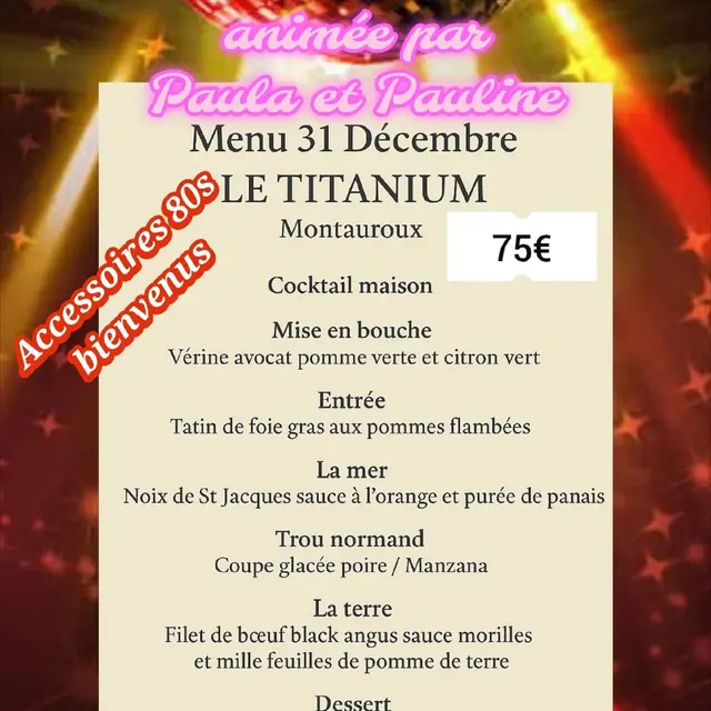 Réveillon au restaurant Le Titanium_Montauroux