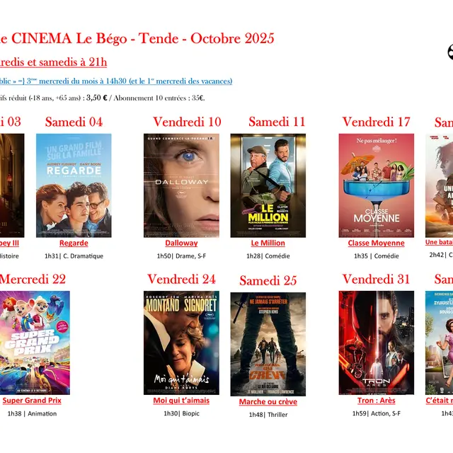 Séances de cinéma à Tende_Tende