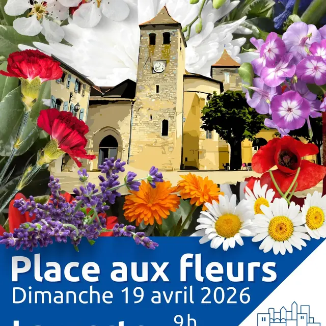 Affiche Place aux fleurs Lauzerte 2026