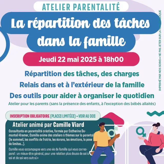 Atelier parentalité: la répartition des tâches dans la famille_Tarascon-sur-Ariège
