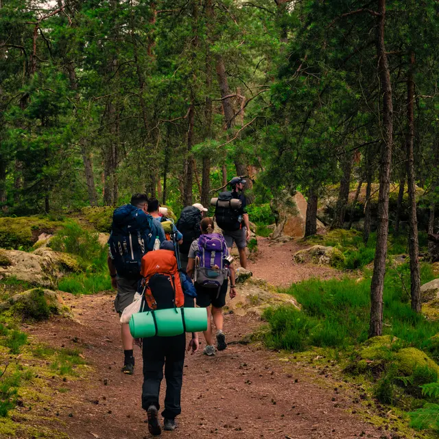 David Blondeau Guide de Randonnée avec son groupe