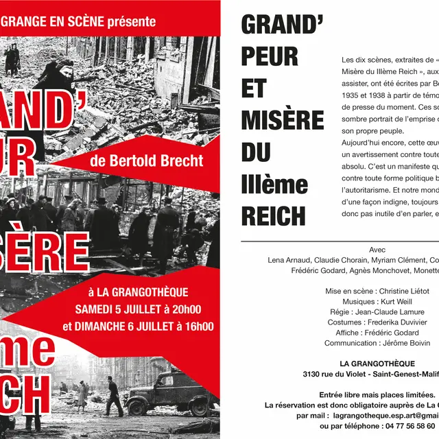 Théâtre Grand'Peur et Misère du IIIème Reich_Saint-Genest-Malifaux