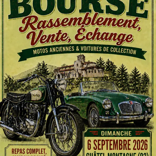 Bourse d'échange et exposition de motos anciennes et voitures de collection_Châtel-Montagne