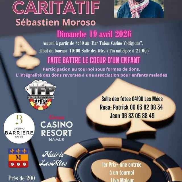 Poker Tournoi caritatif Sébastien Moroso_Les Mées
