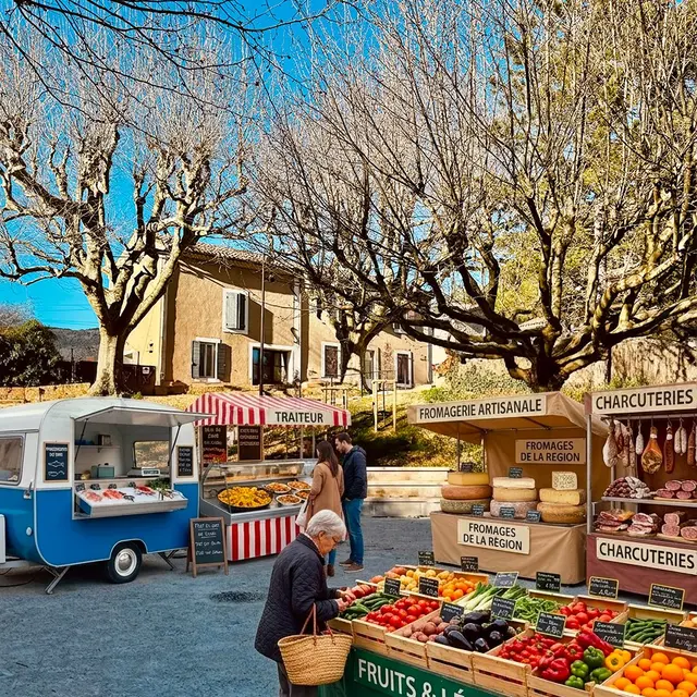 Marché hebdomadaire à Cabrières d' Aigues
