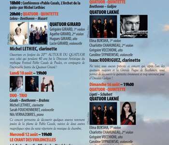 20E FESTIVAL AUTOUR DU QUATUOR – HOMMAGE À PABLO CASALS (1876-1973)