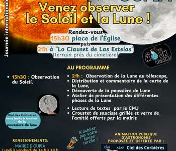 VENEZ OBSERVER LE SOLEIL ET LA LUNE