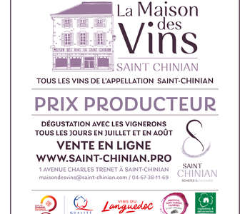 DÉGUSTATION À LA MAISON DES VINS : RENCONTREZ LES VIGNERONS DE L'AOP SAINT-CHINIAN